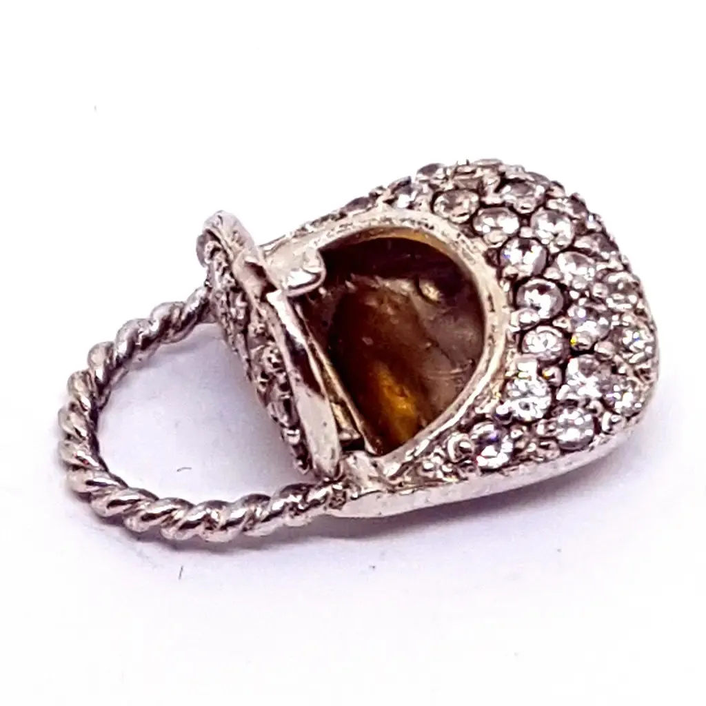 Silver pendants for necklaces, silver bag pendant, bag pendant.