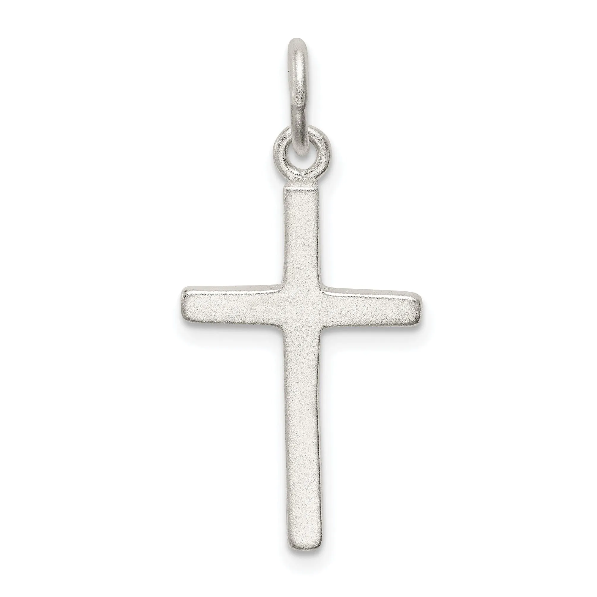 Silver Polish Satin Finish Latin Cross Pendant