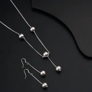 Silver Round Beads Set