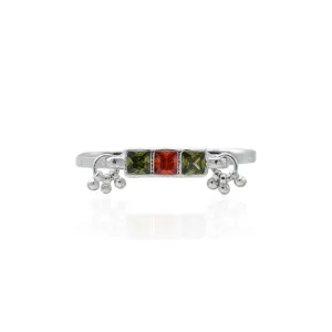 Silver Two Combined Beads Baby Rings