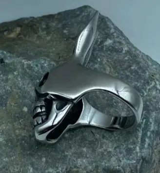 Skull Bunny w/ Ears Ring