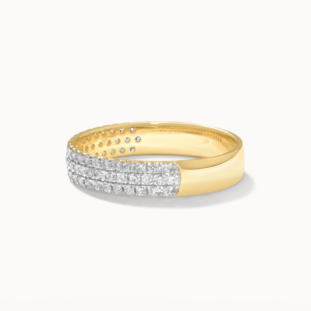 Slim Diamond Pave Boyfriend Ring in 10k Gold