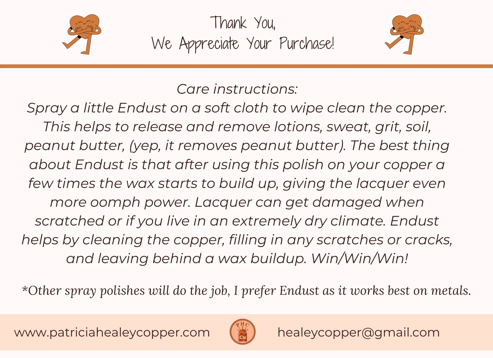Small Copper Moon Charm Facing Right
