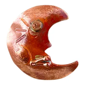Small Copper Moon Charm Facing Right