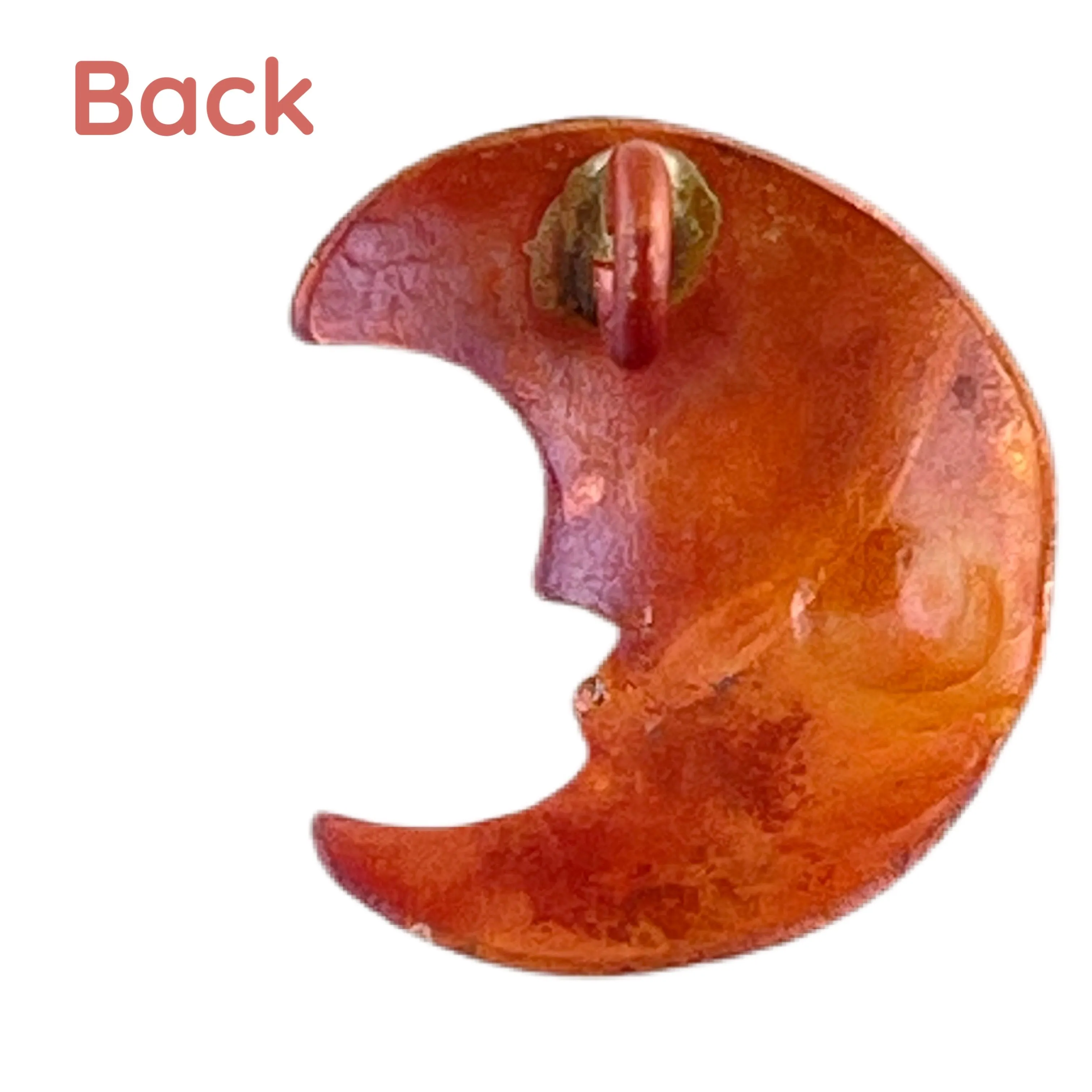 Small Copper Moon Charm Facing Right