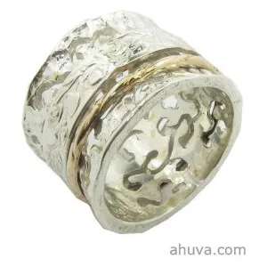 Spinning Decorative Two Tone Ring