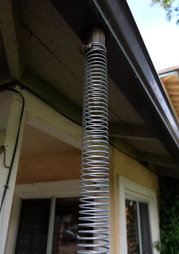 Spiral Rain Chain Professional Grade Modern Coil Design Aluminum Downspout Alternative