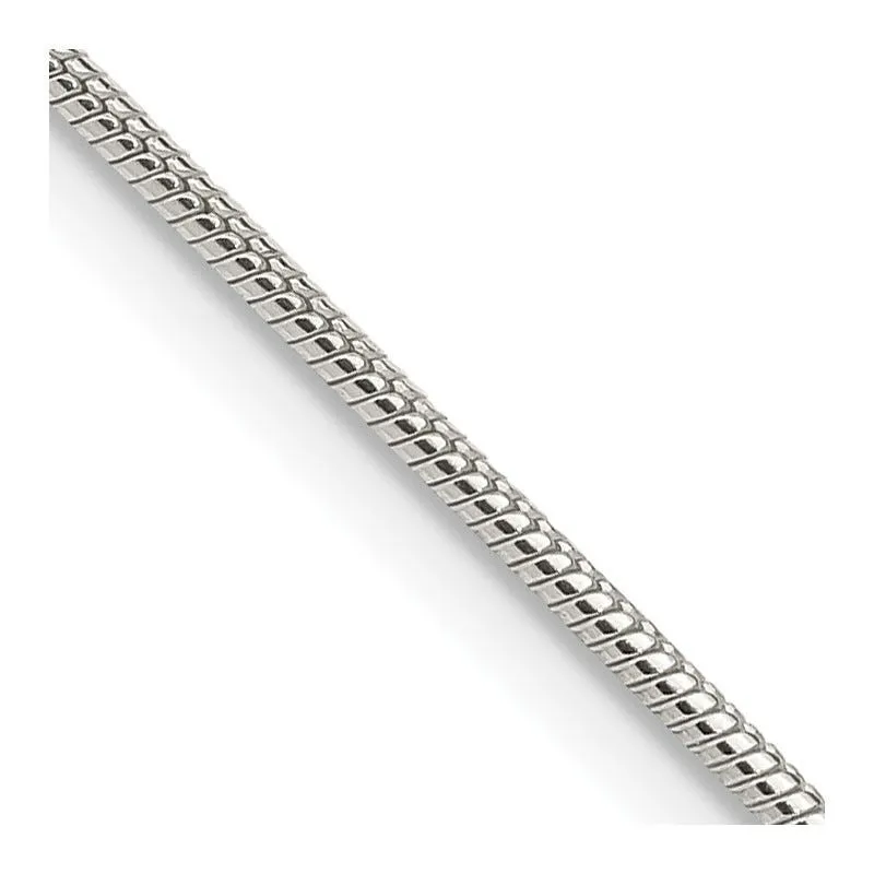Sterling Silver 1.25mm Snake Chain Necklace w/2in ext.