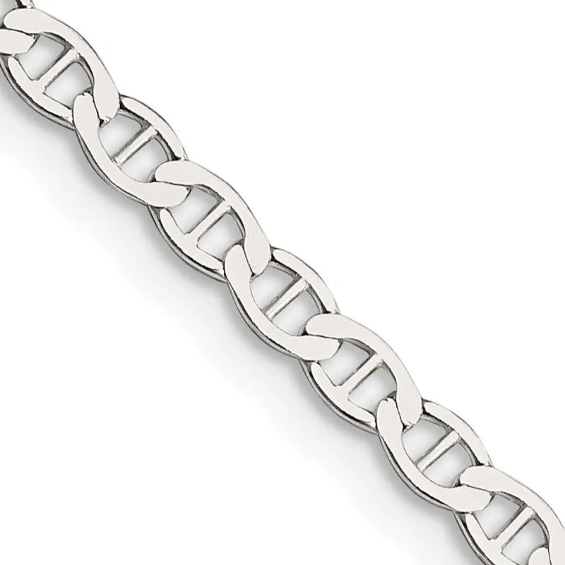 Sterling Silver 3.1mm Flat Anchor Chain Necklace
