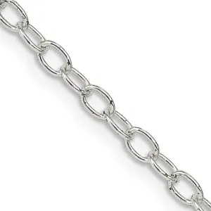 Sterling Silver 3.4mm Oval Cable Chain Necklace