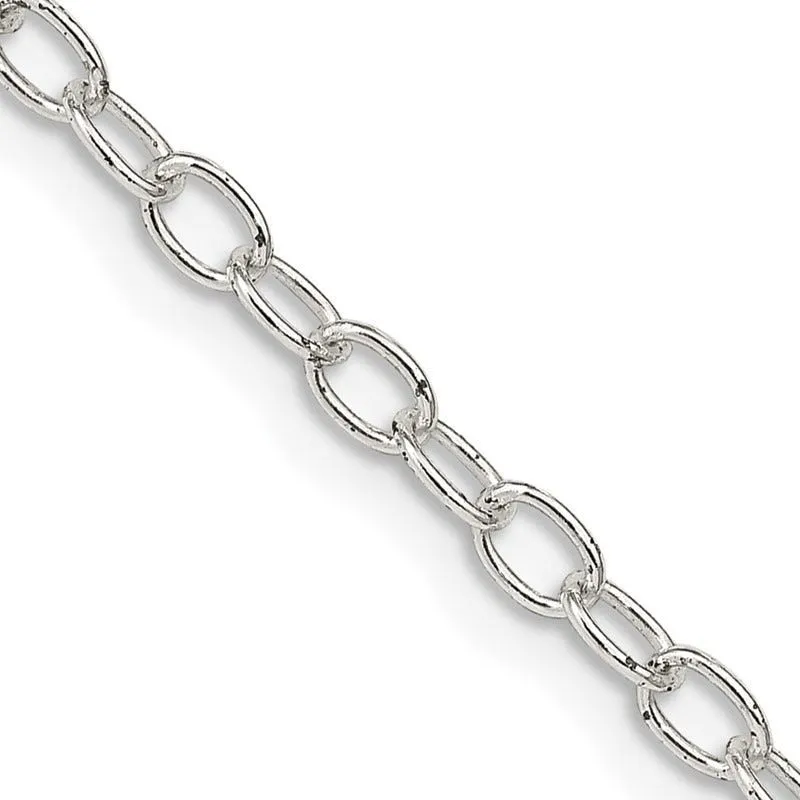 Sterling Silver 3.4mm Oval Cable Chain Necklace