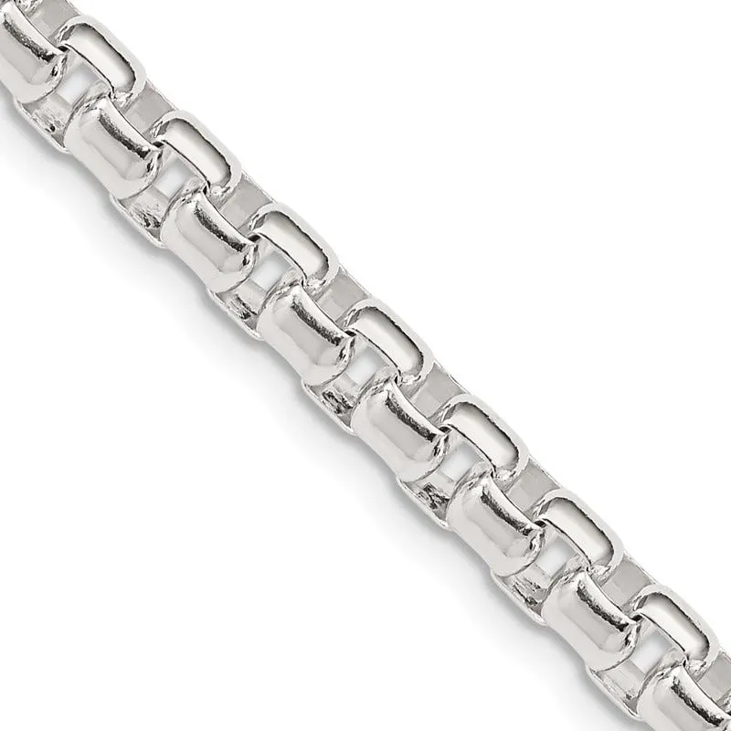 Sterling Silver 5.2mm Round Box Chain Necklace