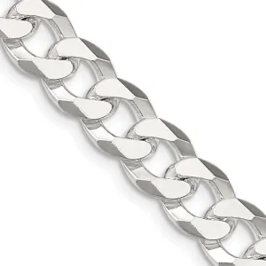 Sterling Silver 8.5mm Beveled Curb Chain Necklace