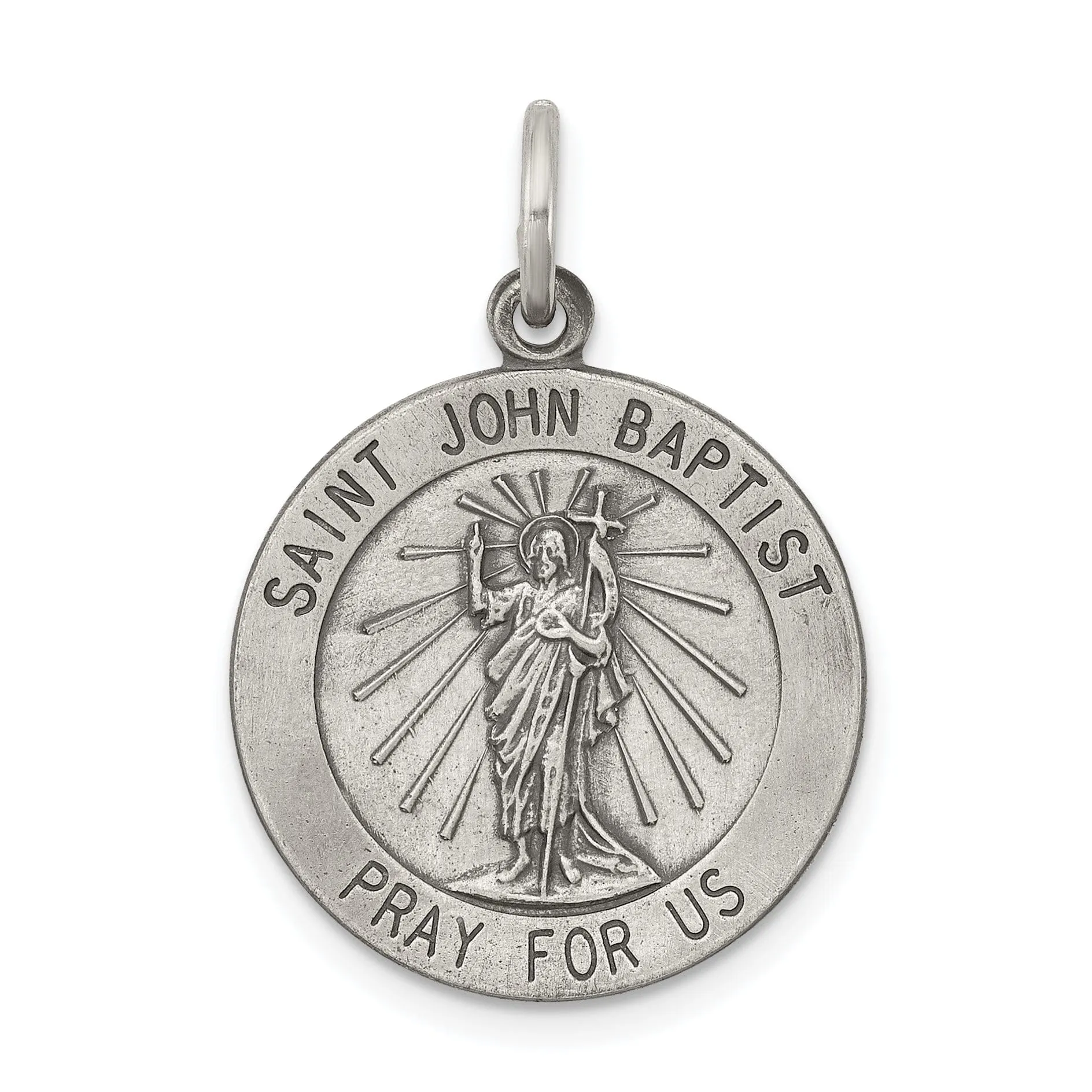 Sterling Silver Antiqued Saint John the Baptist Me
