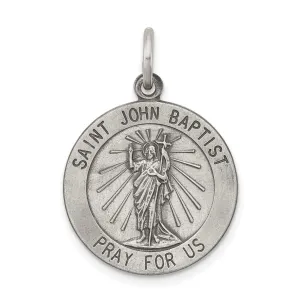 Sterling Silver Antiqued Saint John the Baptist Me