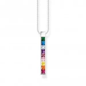Sterling Silver Colourful Stones Necklace KE2146-477-7-L45V