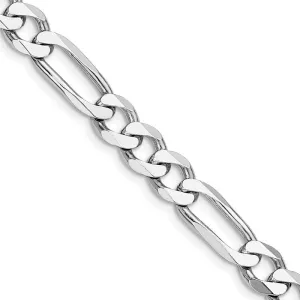 Sterling Silver Rhodium-plated 7.5mm Figaro Chain Necklace