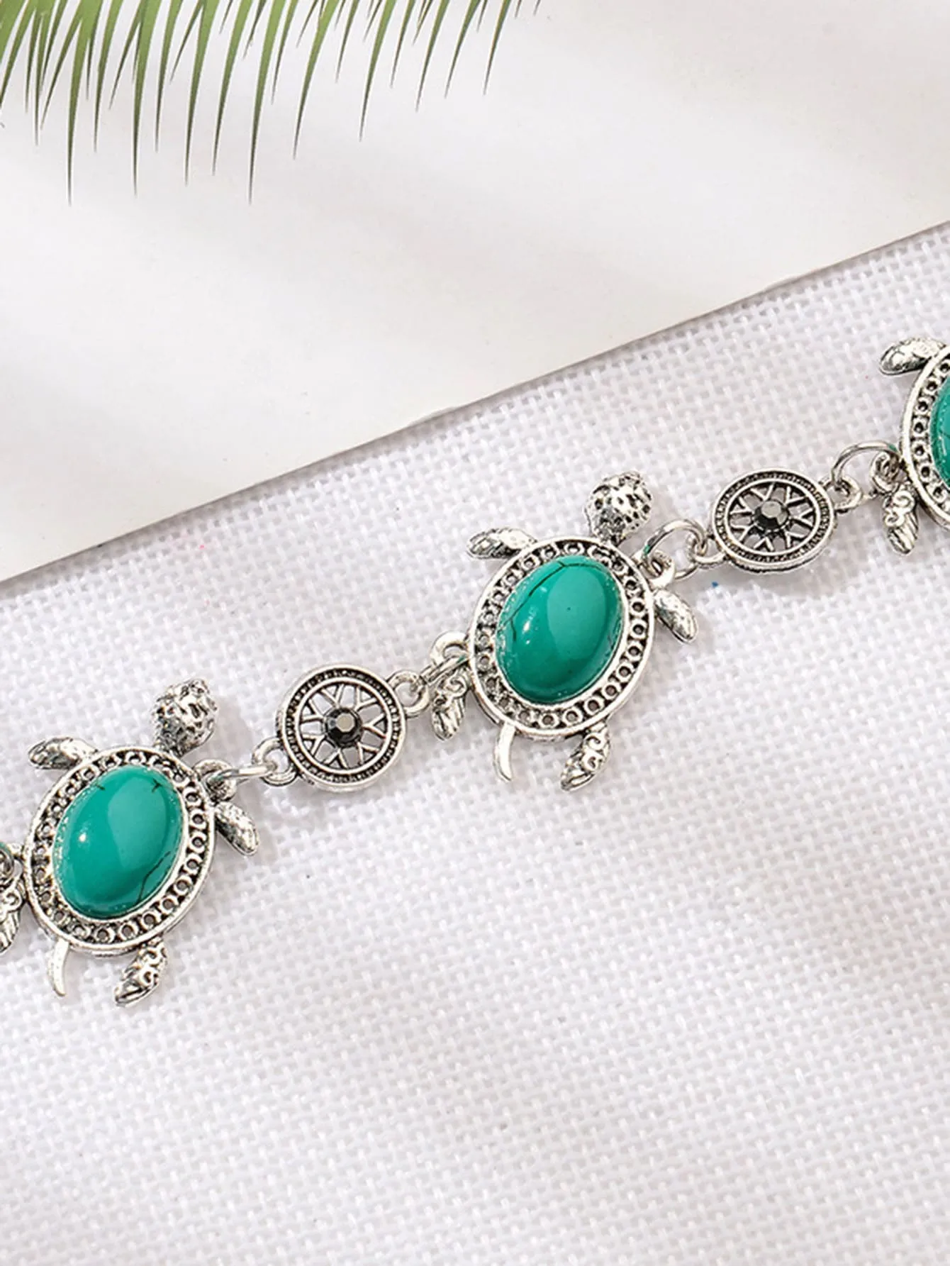 Textured Turtle Charm Necklace & Earrings & Bracelet Bohemian Jewelry Vintage