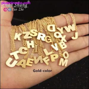 Tiny Personalized Alphabet Pendant Necklace Women Stainless