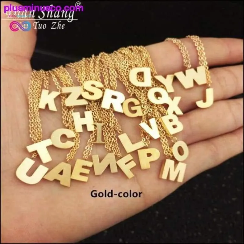 Tiny Personalized Alphabet Pendant Necklace Women Stainless