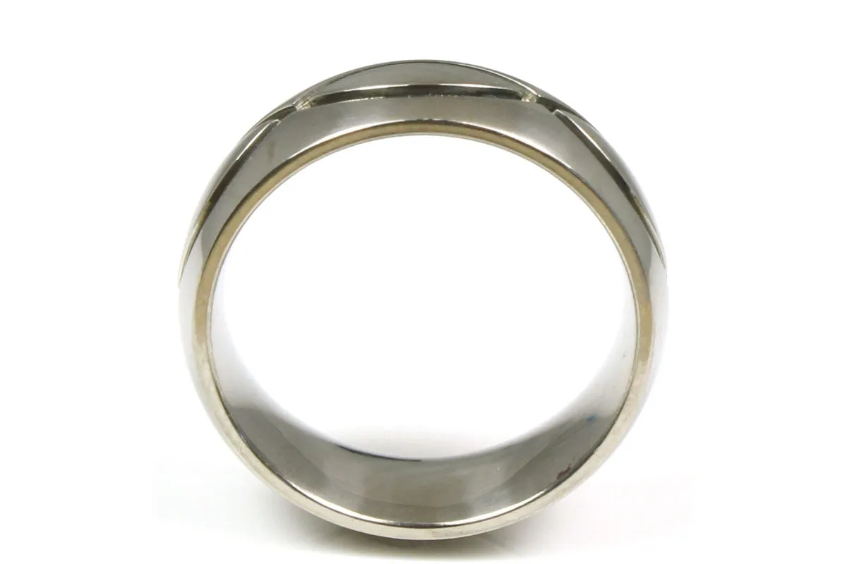 Titanium Carved Design Ring