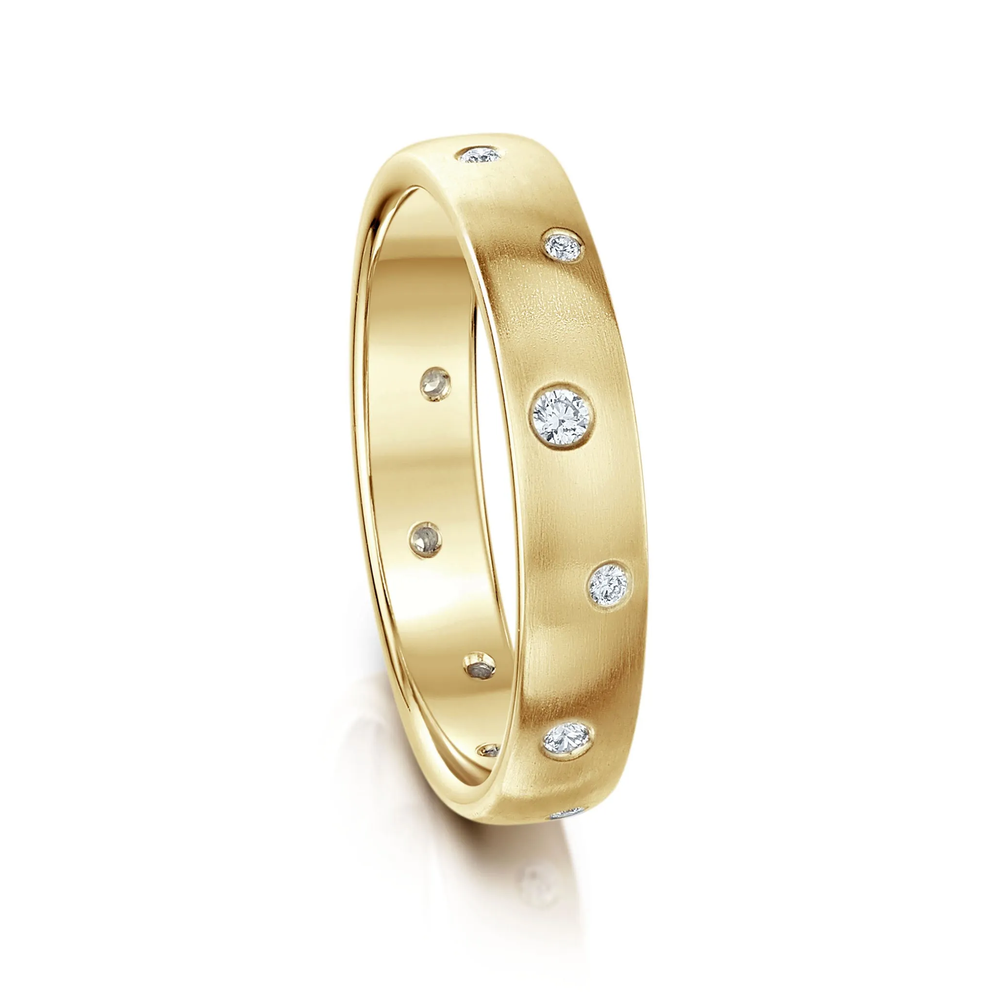 Traditional 12-diamond 4mm Constellation Ring in 9ct Yellow Gold