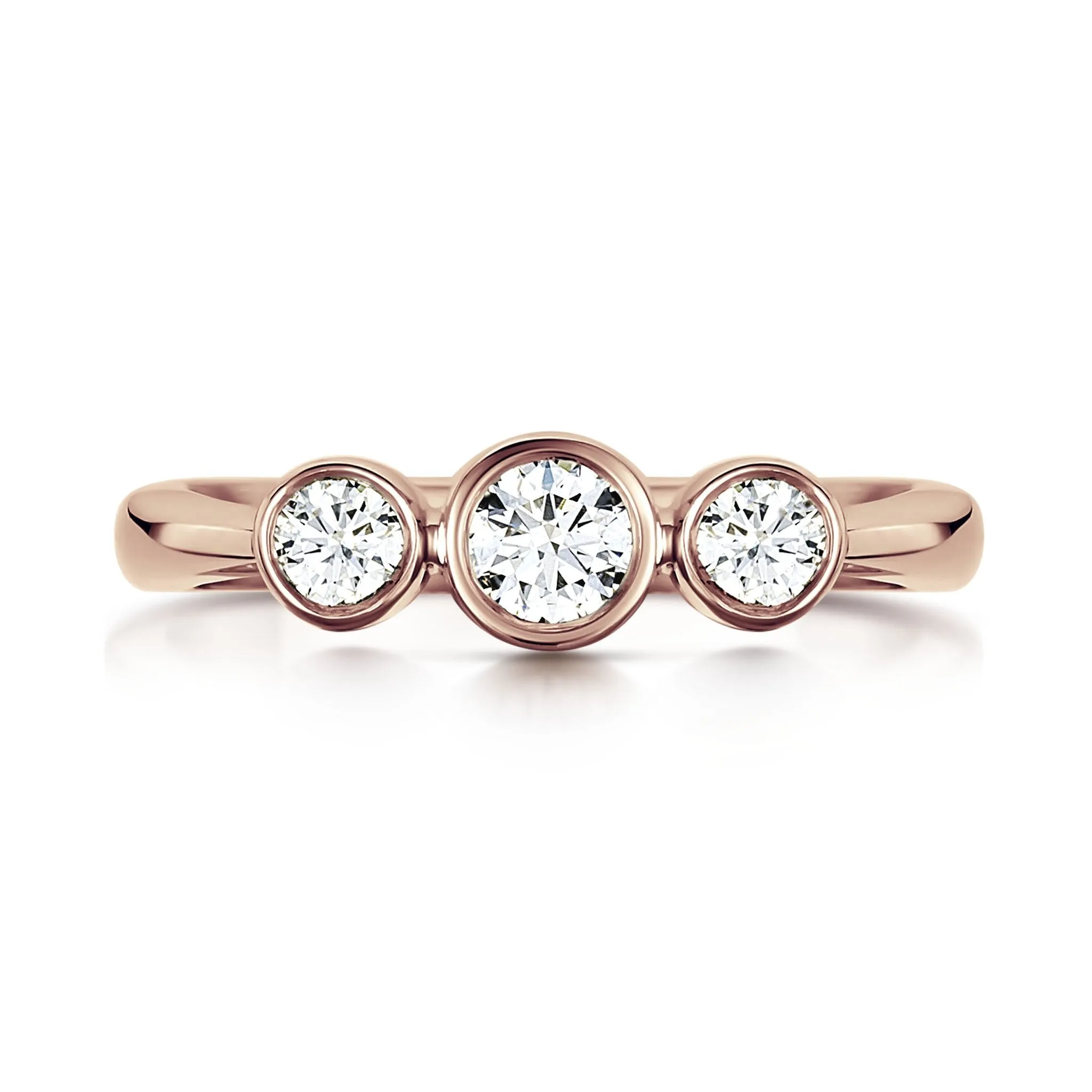Trilogy Diamond Dress Ring in 9ct Rose Gold