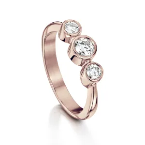 Trilogy Diamond Dress Ring in 9ct Rose Gold