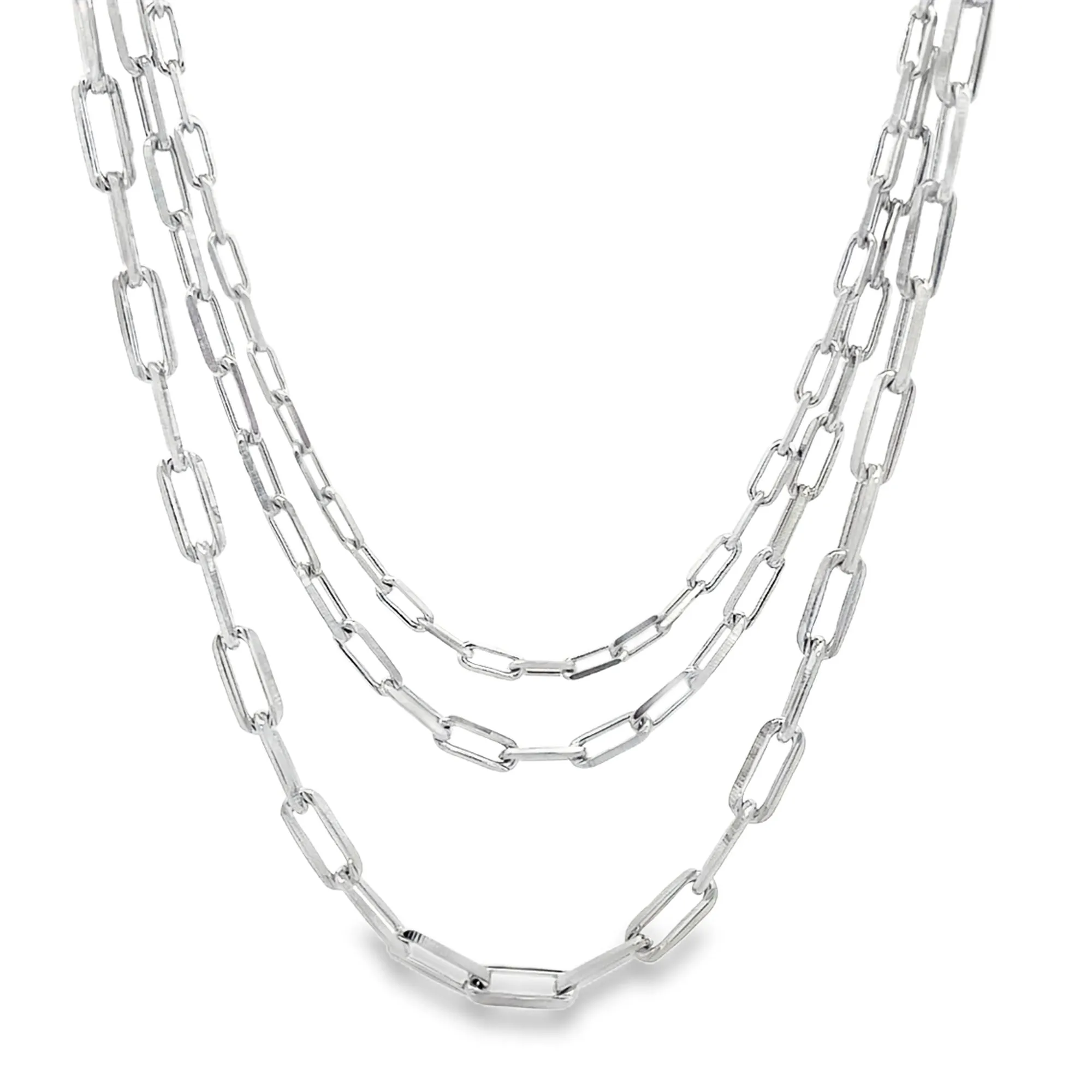 Triple Paperclip Necklace (F221B/I127A)