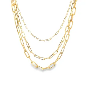 Triple Paperclip Necklace (F221B/I127A)