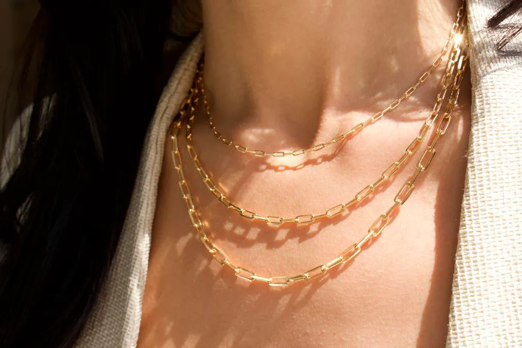 Triple Paperclip Necklace (F221B/I127A)