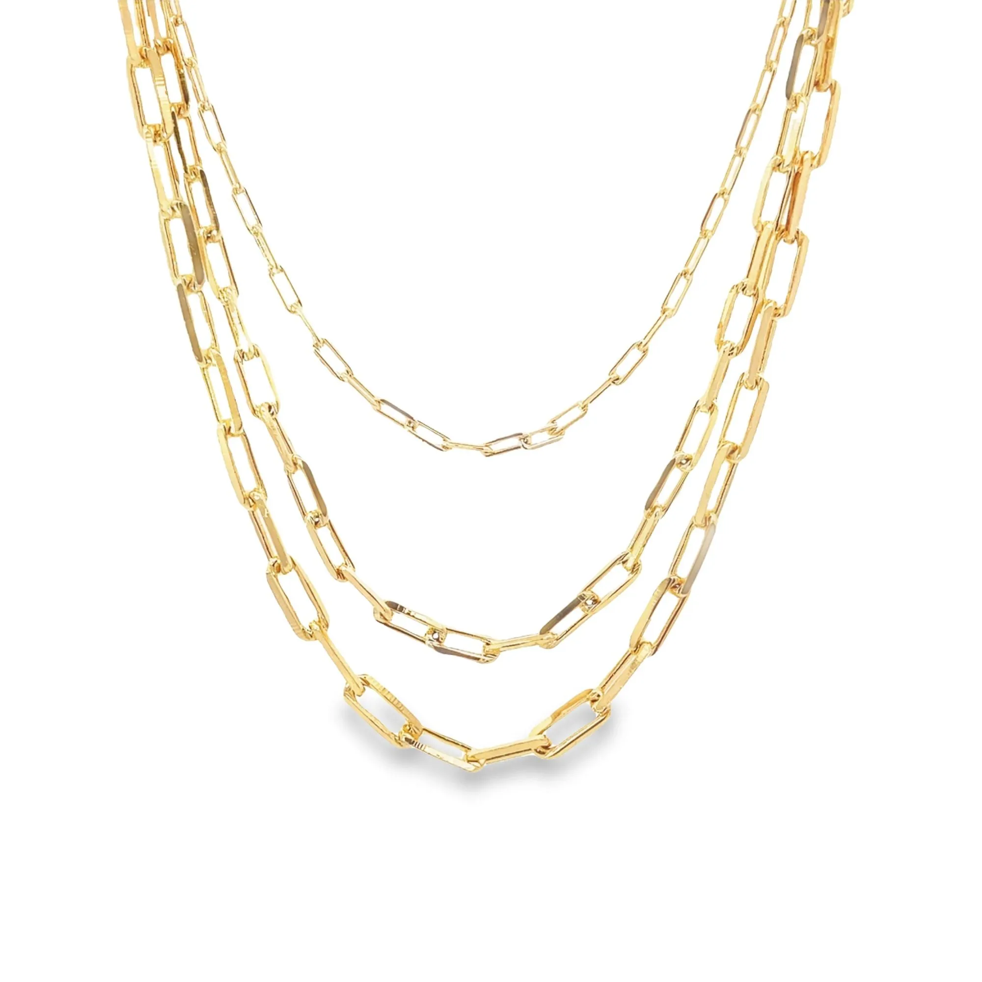 Triple Paperclip Necklace (F221B/I127A)