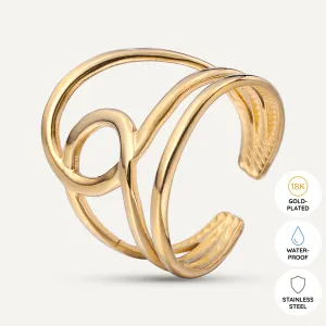 Vibes | Infinite Loop Open Ring | 18K Gold-Plated
