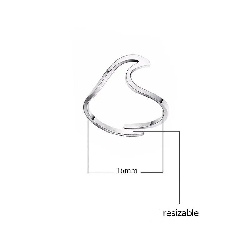 Wave Ring For Women Resizable Jewelry Ring For Women