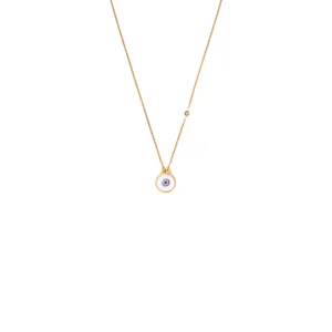 White Evil Eye Charm Necklace