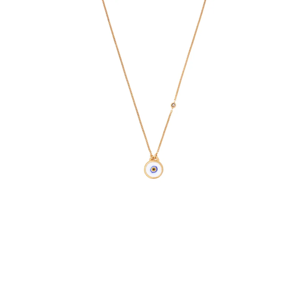 White Evil Eye Charm Necklace